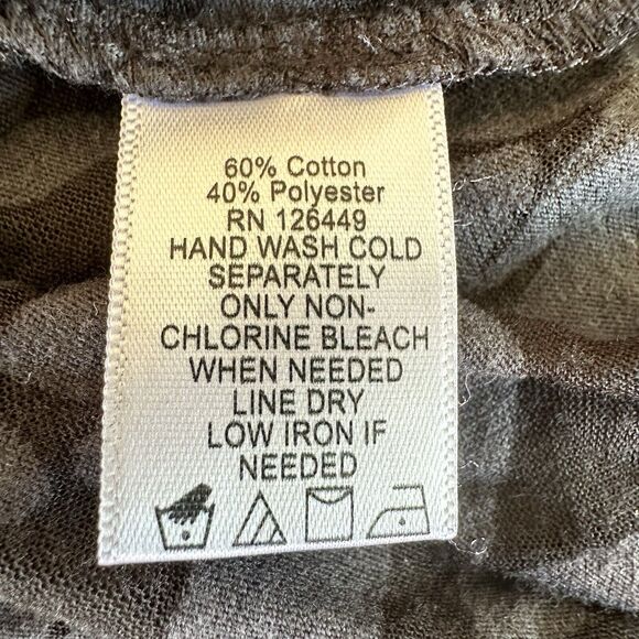 Marc Bouwer Dolman Sleeve Patterned Sheer Top Black Gray Medium - Picture 9 of 9